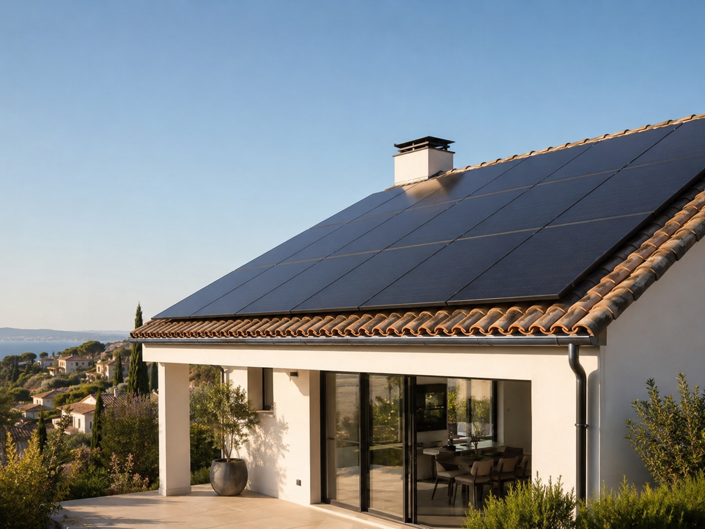 Installation de panneaux photovoltaïques sur une maison